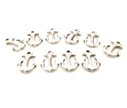 10 Anchor Charm Silver Charms Antique Silver Plated Metal (15x10mm) G11156
