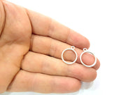 10 Circle Charm Silver Charms Antique Silver Plated Metal (17mm) G11160