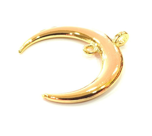 Crescent Charm Moon Charm Gold Plated Charm Gold Plated Metal (42x38mm)  G12169
