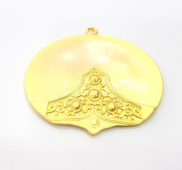 Medallion Pendant Gold Pendant Gold Plated Metal (58mm)  G12174