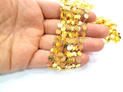 1mt Shiny Gold Flake Chain Gold Plated Brass Chain 1 Meter - 3.3 Feet   (6 mm) G12175