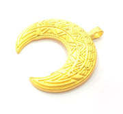 Moon Pendant Gold Pendant Gold Plated Metal (50mm)  G12176