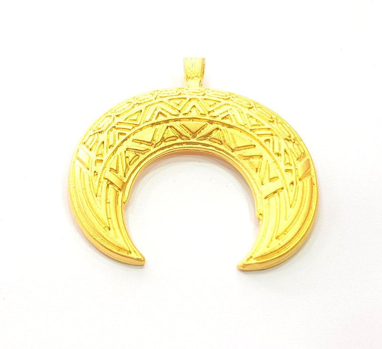 Moon Pendant Gold Pendant Gold Plated Metal (50mm)  G12176