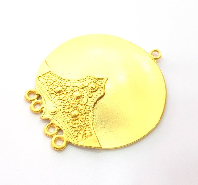 Medallion Pendant Gold Pendant Gold Plated Metal (58mm)  G12177