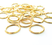 10 Oval Connector Charm Gold Plated Charm Gold Plated Metal (17x14mm)  G12179