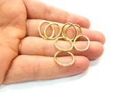 10 Oval Connector Charm Gold Plated Charm Gold Plated Metal (17x14mm)  G12179