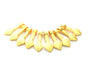 8 Gold Charm Gold Spike Charm Gold Plated Metal (22x8mm)  G12181