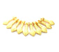 8 Gold Charm Gold Spike Charm Gold Plated Metal (22x8mm)  G12181