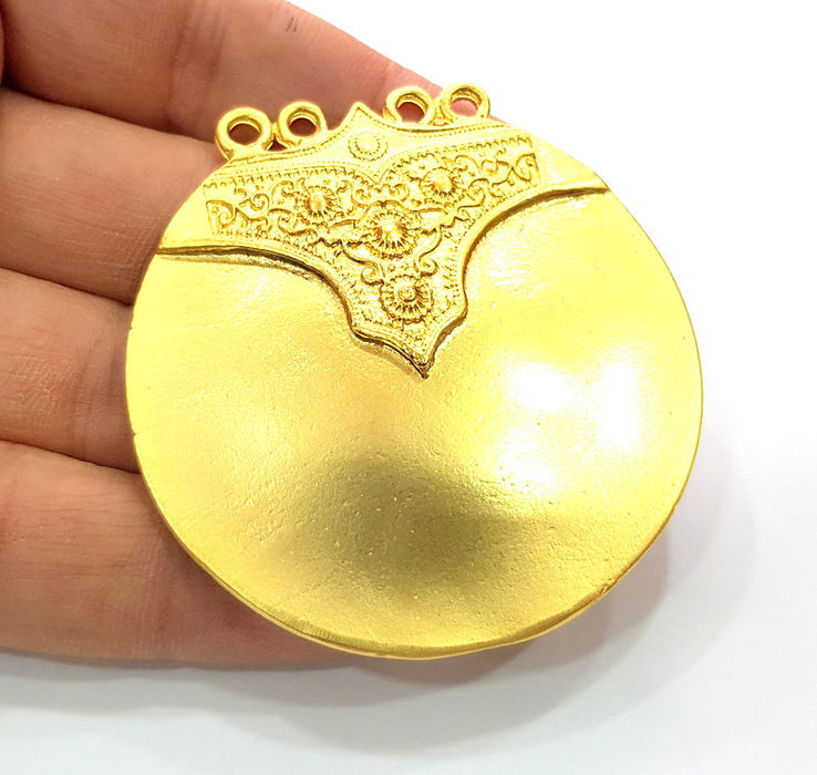 Medallion Pendant Gold Pendant Gold Plated Metal (58mm)  G12182