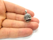 2 Silver Cone Findings Antique Silver Plated Brass  (24x15 mm)  G12193