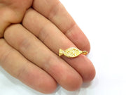 6 Fish Charm Gold Plated Charm Gold Plated Metal (21x8mm)  G12199
