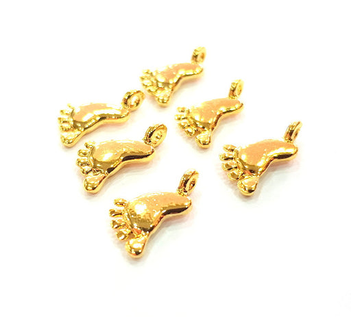 6 Foot Charm Gold Plated Charm Gold Plated Metal (16x8mm)  G12203