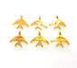 6 Swallow Charm Gold Plated Charm Gold Plated Metal (15x14mm)  G12213