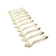 10 Silver Charms Antique Silver Plated Metal (30x9mm) G12217