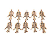 10 Flower Charm Antique Copper Charm Antique Copper Plated Metal (23x11mm) G12219