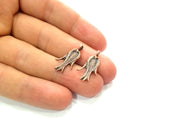 10 Flower Charm Antique Copper Charm Antique Copper Plated Metal (23x11mm) G12219