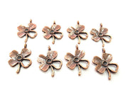 8 Clover Charm Antique Copper Charm Antique Copper Plated Metal (24x16mm) G12227