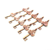 10 Key Charm Antique Copper Charm Antique Copper Plated Metal (22x9mm) G12229