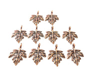 10 Leaf Charm Antique Copper Charm Antique Copper Plated Metal (25x17mm) G12231