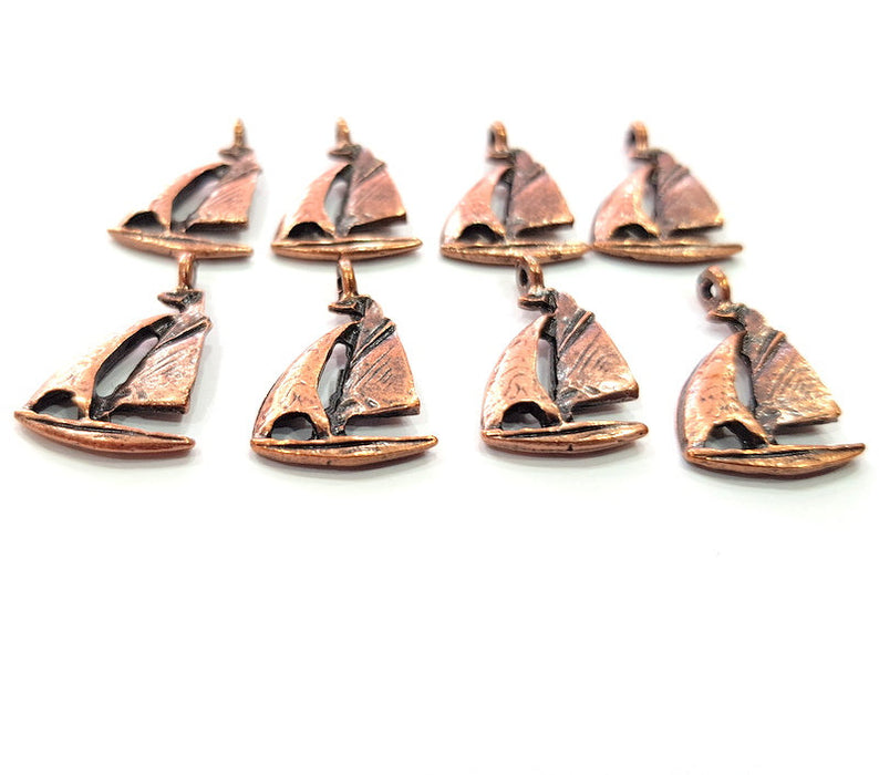 10 Sailboat Charm Antique Copper Charm Antique Copper Plated Metal (21x14mm) G12233