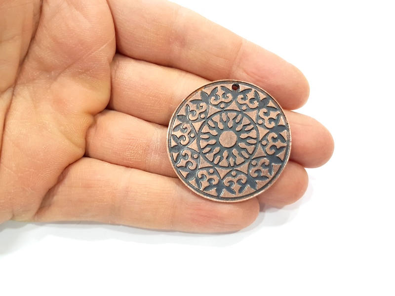 Copper Pendant Antique Copper Pendant Antique Copper Plated Metal (40mm) G11268