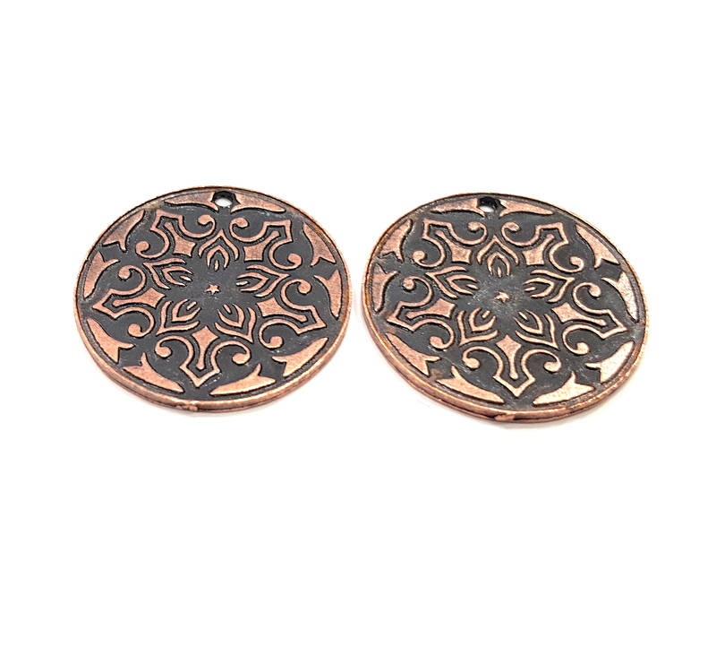 2 Copper Charm Antique Copper Charm Antique Copper Plated Metal (30mm) G11271