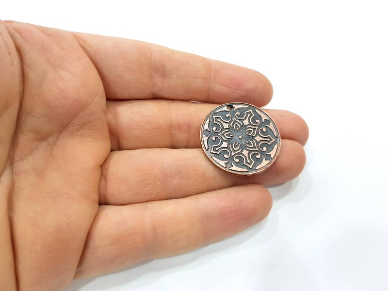 2 Copper Charm Antique Copper Charm Antique Copper Plated Metal (30mm) G11271