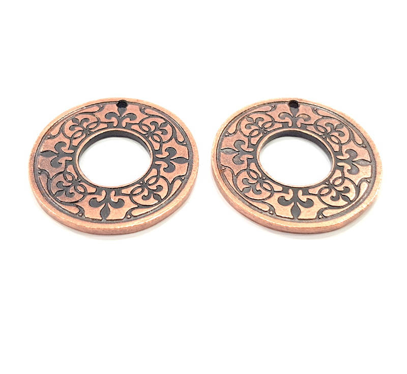 2 Copper Charm Antique Copper Charm Antique Copper Plated Metal (30mm) G11272