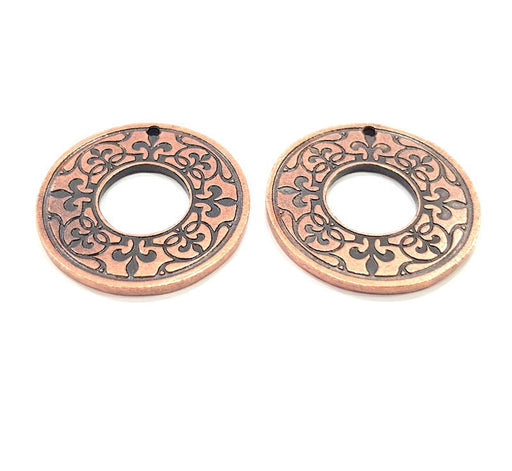 2 Copper Charm Antique Copper Charm Antique Copper Plated Metal (30mm) G11272
