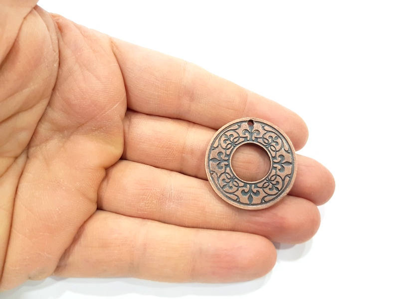 2 Copper Charm Antique Copper Charm Antique Copper Plated Metal (30mm) G11272