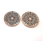 2 Copper Charm Antique Copper Charm Antique Copper Plated Metal (30mm) G11273