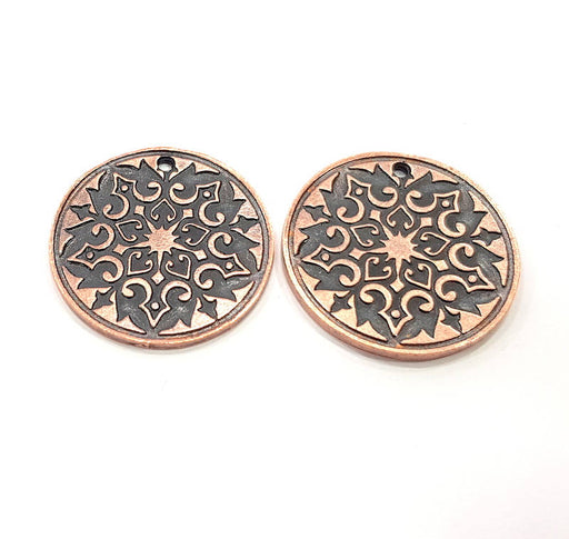 2 Copper Charm Antique Copper Charm Antique Copper Plated Metal (30mm) G11273