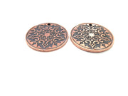 2 Copper Charm Antique Copper Charm Antique Copper Plated Metal (30mm) G11273