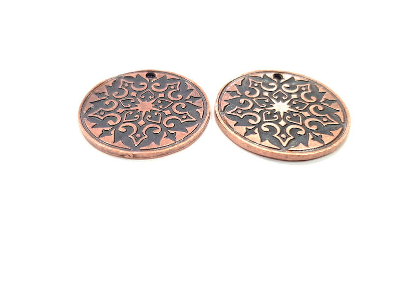 2 Copper Charm Antique Copper Charm Antique Copper Plated Metal (30mm) G11273