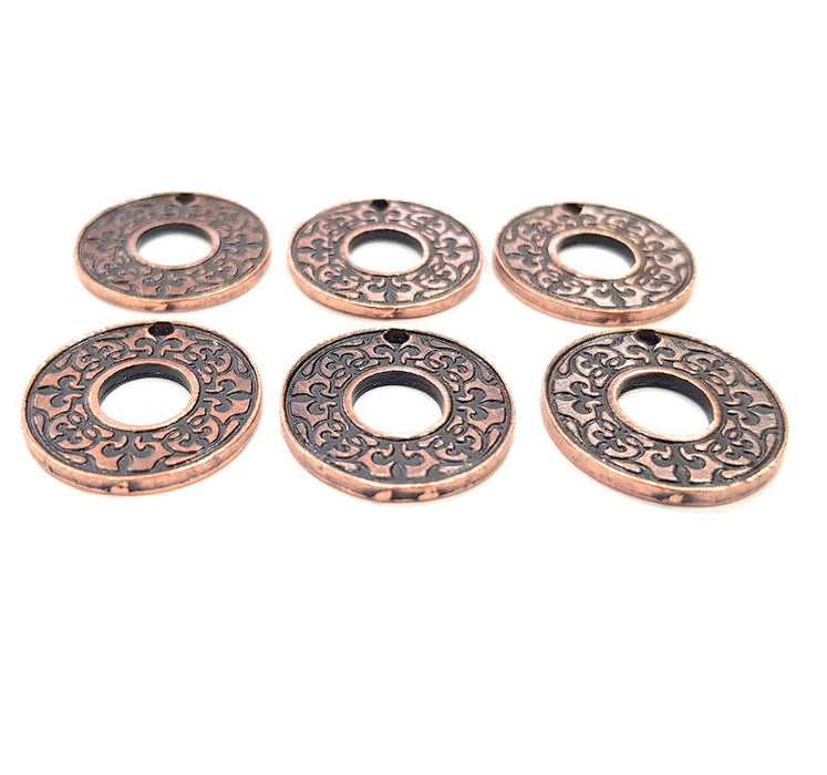 6 Copper Charm Antique Copper Charm Antique Copper Plated Metal (20mm) G11274
