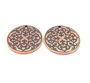 2 Copper Charm Antique Copper Charm Antique Copper Plated Metal (30mm) G11277