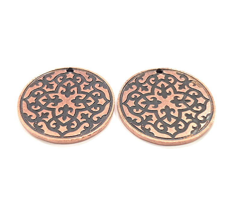 2 Copper Charm Antique Copper Charm Antique Copper Plated Metal (30mm) G11277