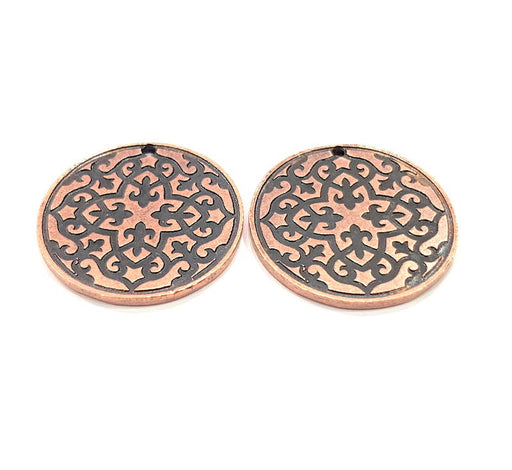 2 Copper Charm Antique Copper Charm Antique Copper Plated Metal (30mm) G11277