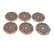 6 Copper Charm Antique Copper Charm Antique Copper Plated Metal (20mm) G11278