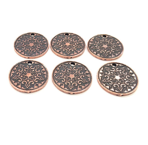 6 Copper Charm Antique Copper Charm Antique Copper Plated Metal (20mm) G11278