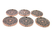 6 Copper Charm Antique Copper Charm Antique Copper Plated Metal (20mm) G11278
