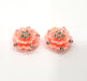 2 Pink Flower Cameo Cabochon 20mm  G12246