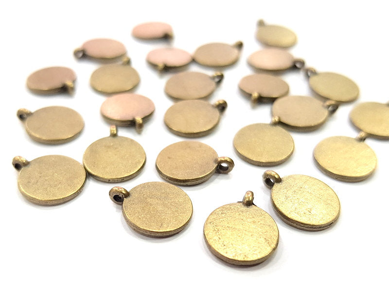 20 Antique Bronze Charm Antique Bronze Plated Metal  (10mm) G12265