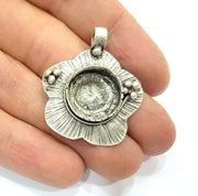 2 Silver Pendant Blank Antique Silver Plated Cabochon Base ,Findings,Pendant  G9549
