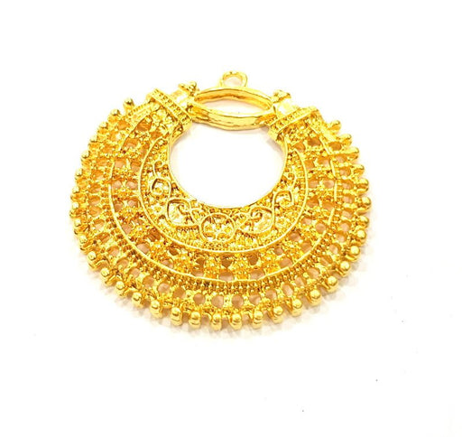 Gold Plated Tribal Pendant   Medallion  Pendant  40 mm G9103