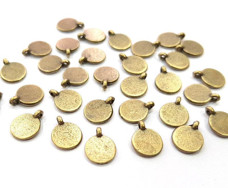 20 Antique Bronze Charm Antique Bronze Plated Metal  (8mm) G12270