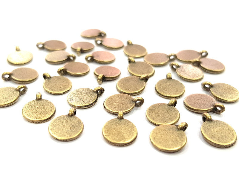 20 Antique Bronze Charm Antique Bronze Plated Metal  (8mm) G12270