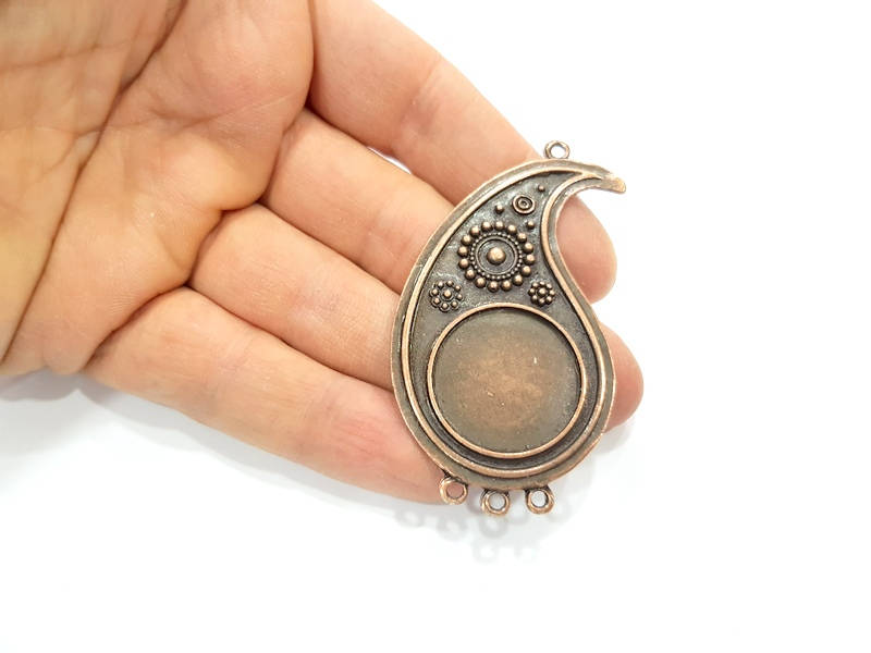Copper Pendant Blank Connector Antique Copper Plated Metal (69x37mm)  G11299