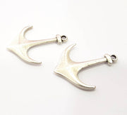 2 Anchor Charm Silver Charms Antique Silver Plated Metal (37x30mm) G11301