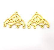 2 Gold Connector Gold Plated Metal (31x28mm)  G11325